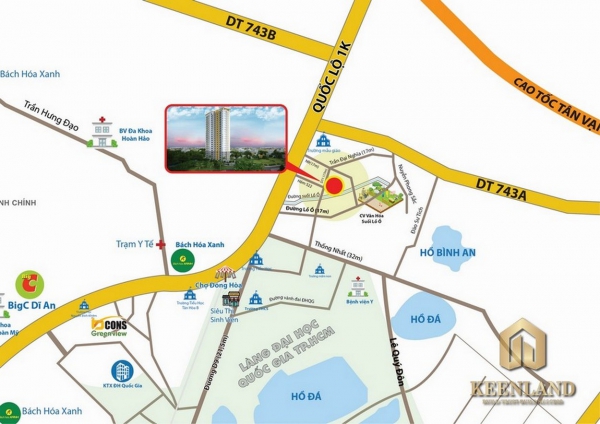 Vị trí địa chỉ dự án căn hộ Bcons Bee