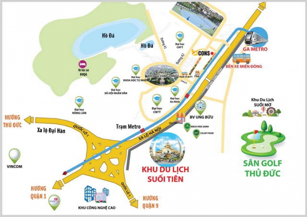 Vị trí dự án căn hộ Bcons Miền Đông