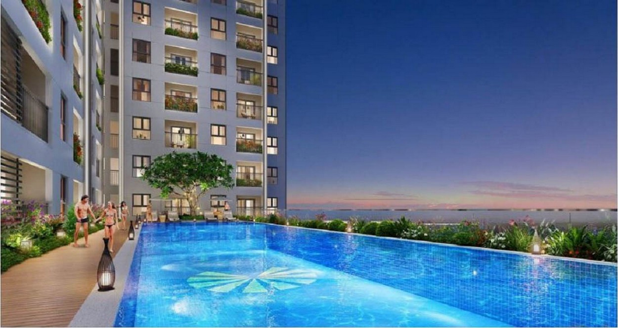 Hồ bơi tại dự án Bcons City Bình Dương