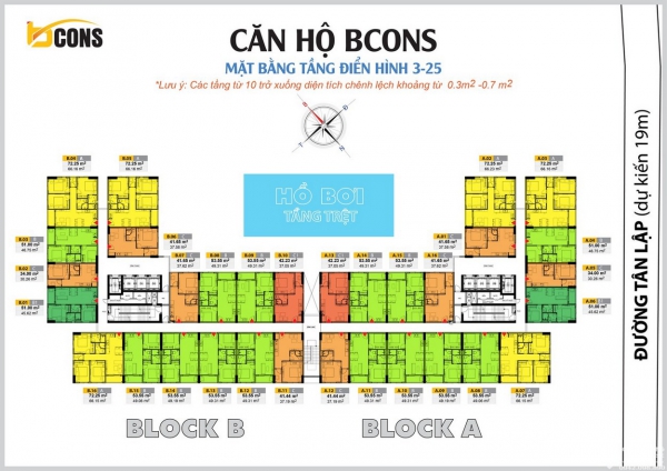 Mặt bằng Bcons Miền Đông - Tầng căn hộ