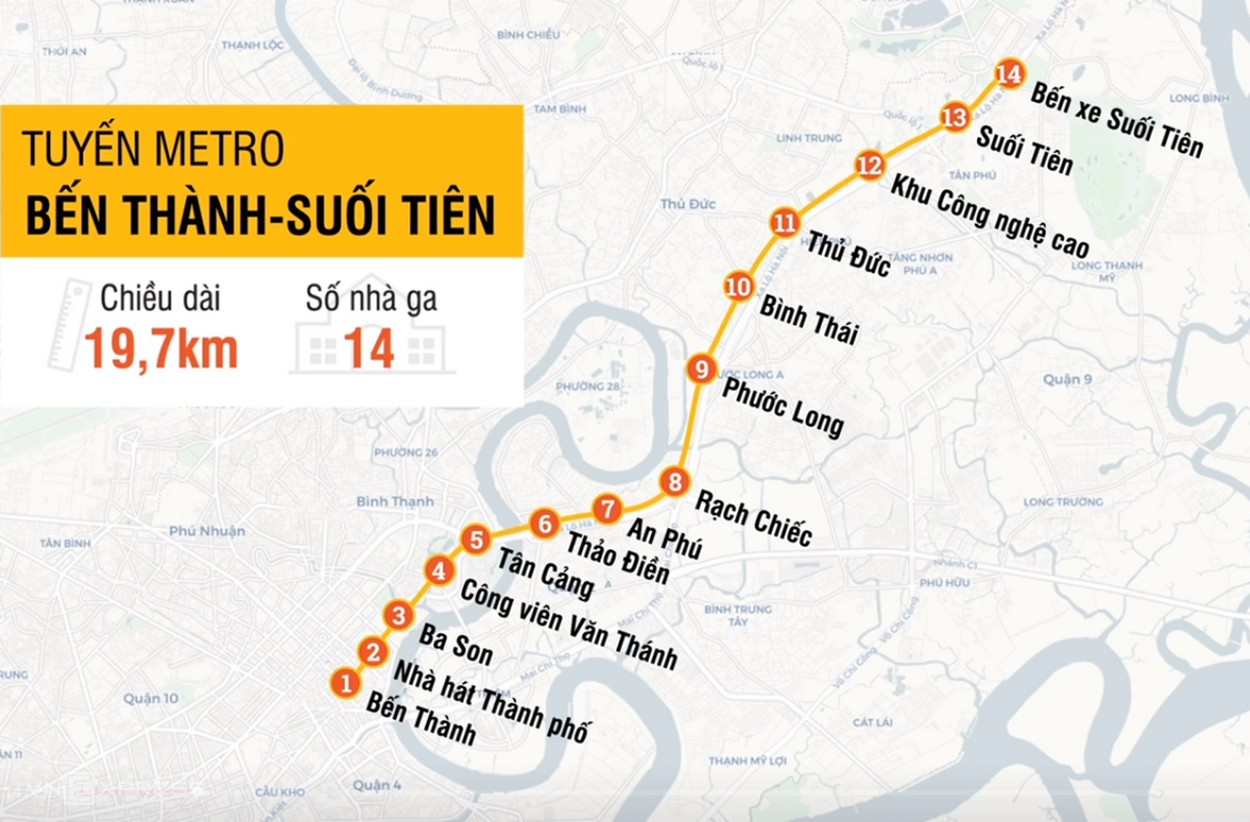 Tuyến Metro số 1 Bến Thành - Suối Tiên