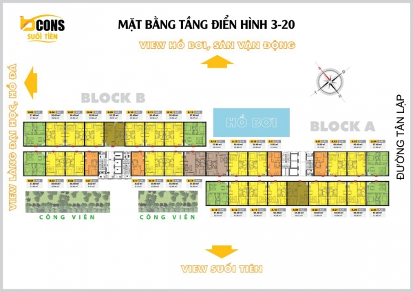 Mặt bằng dự án Bcons Suối Tiên Tầng 3-20