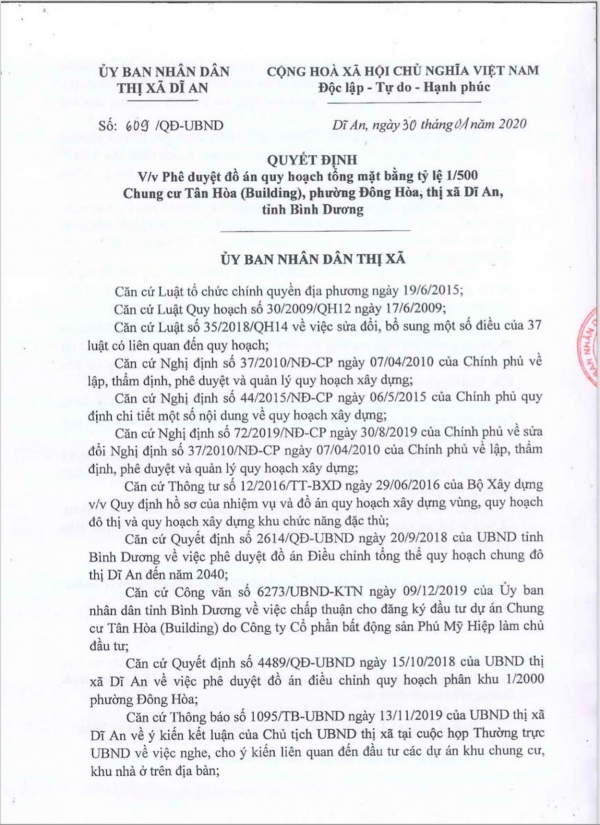 Pháp lý dự án Bcons Green View