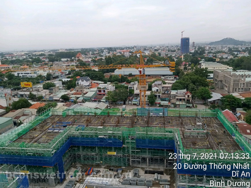 Tiến độ xây dựng căn hộ bcons plaza tháng 08/2021