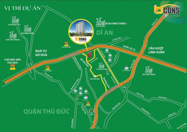 Vị trí Bcons Polygon An Bình đắc địa