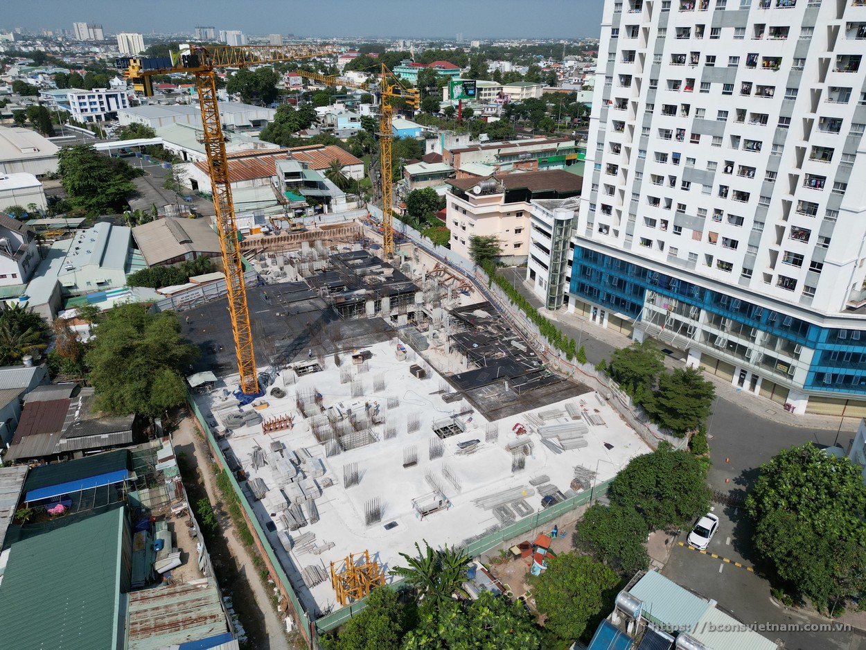 Hình ảnh cập nhật tiến độ xây dựng căn hộ Bcons Polygon tháng 02/2023