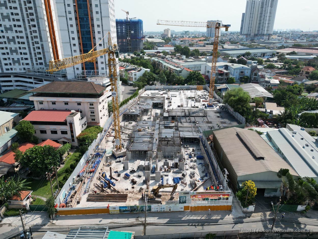 Hình ảnh cập nhật tiến độ xây dựng căn hộ Bcons Polygon tháng 02/2023