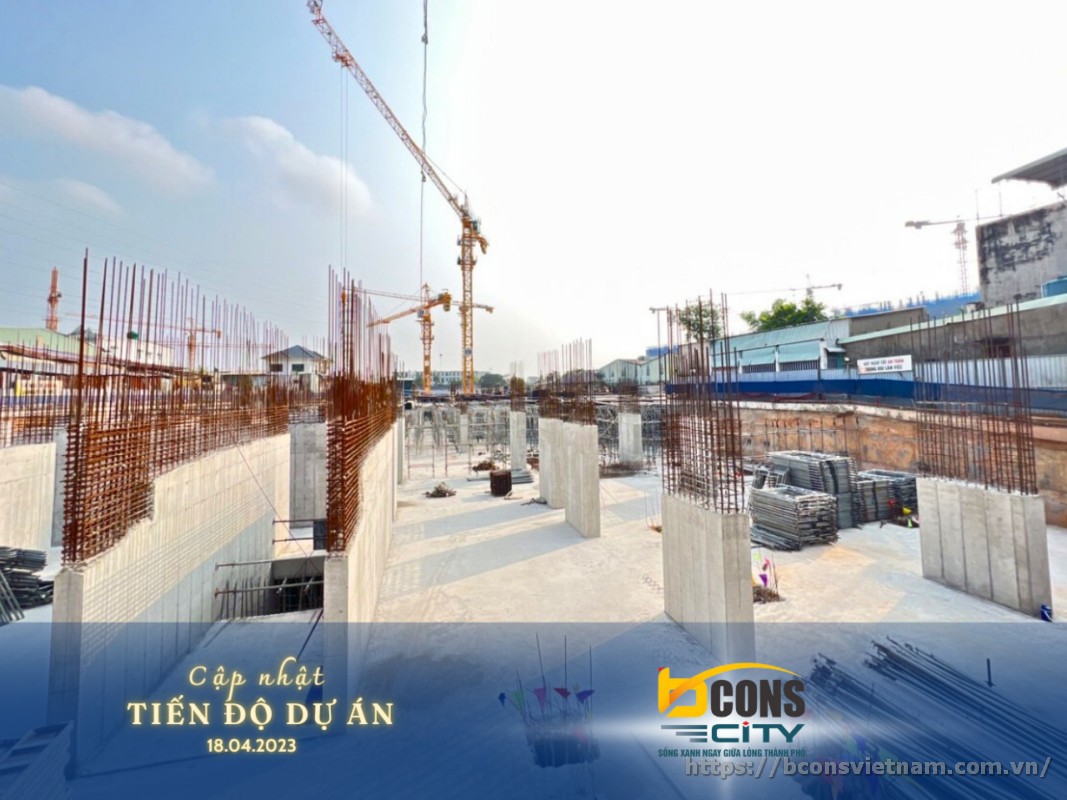 Tiến độ xây dựng Bcons City ngày 18/04/2023