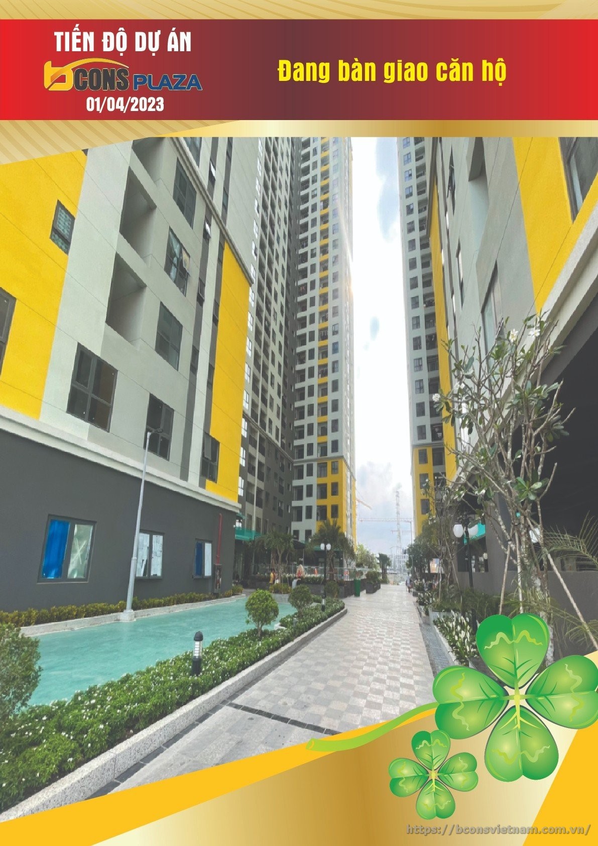 Tiến độ xây dựng căn hộ Bcons Plaza tháng 04 năm 2023