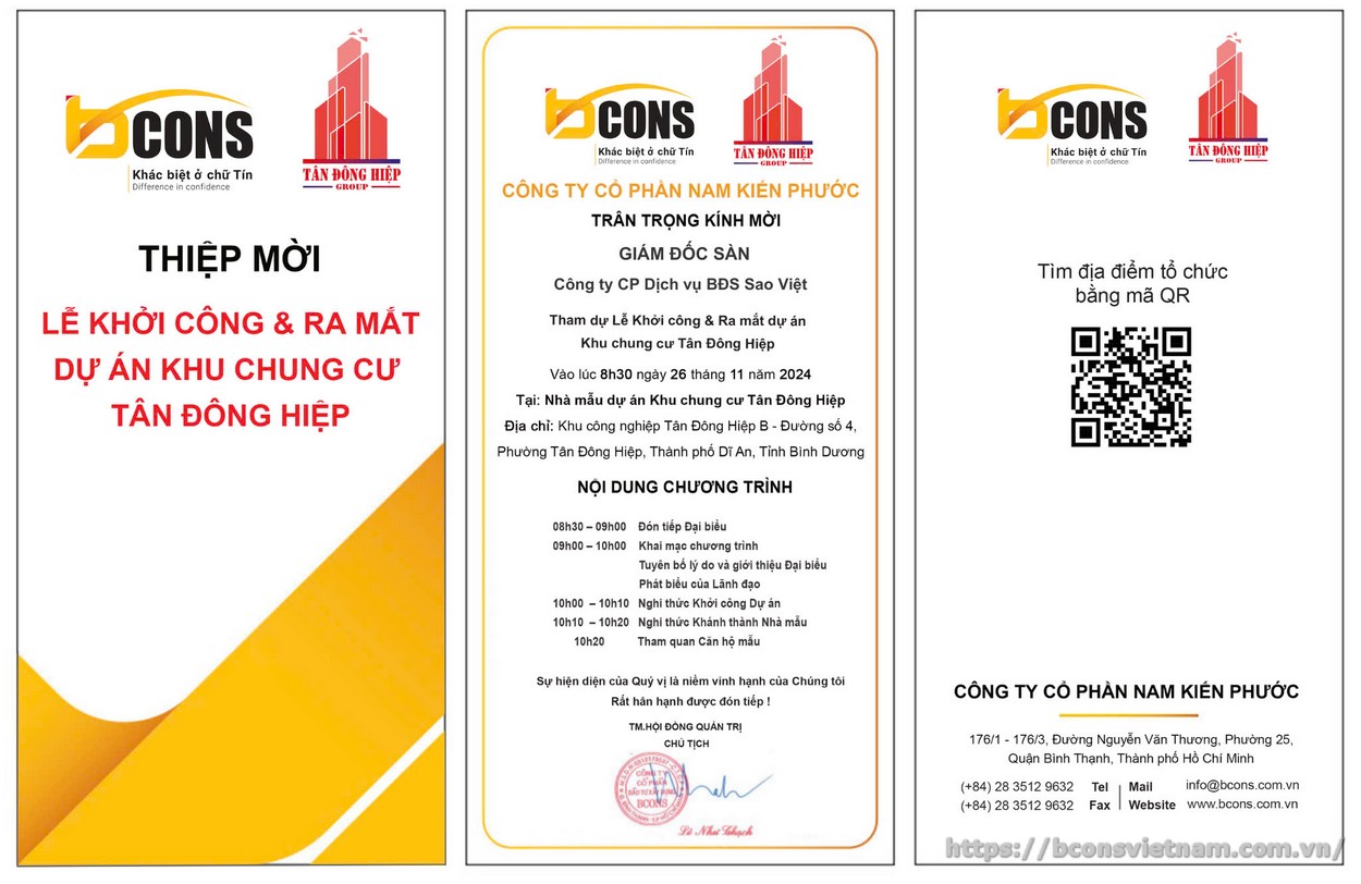 Thư mời khai trương nhà mẫu Bcons Solary