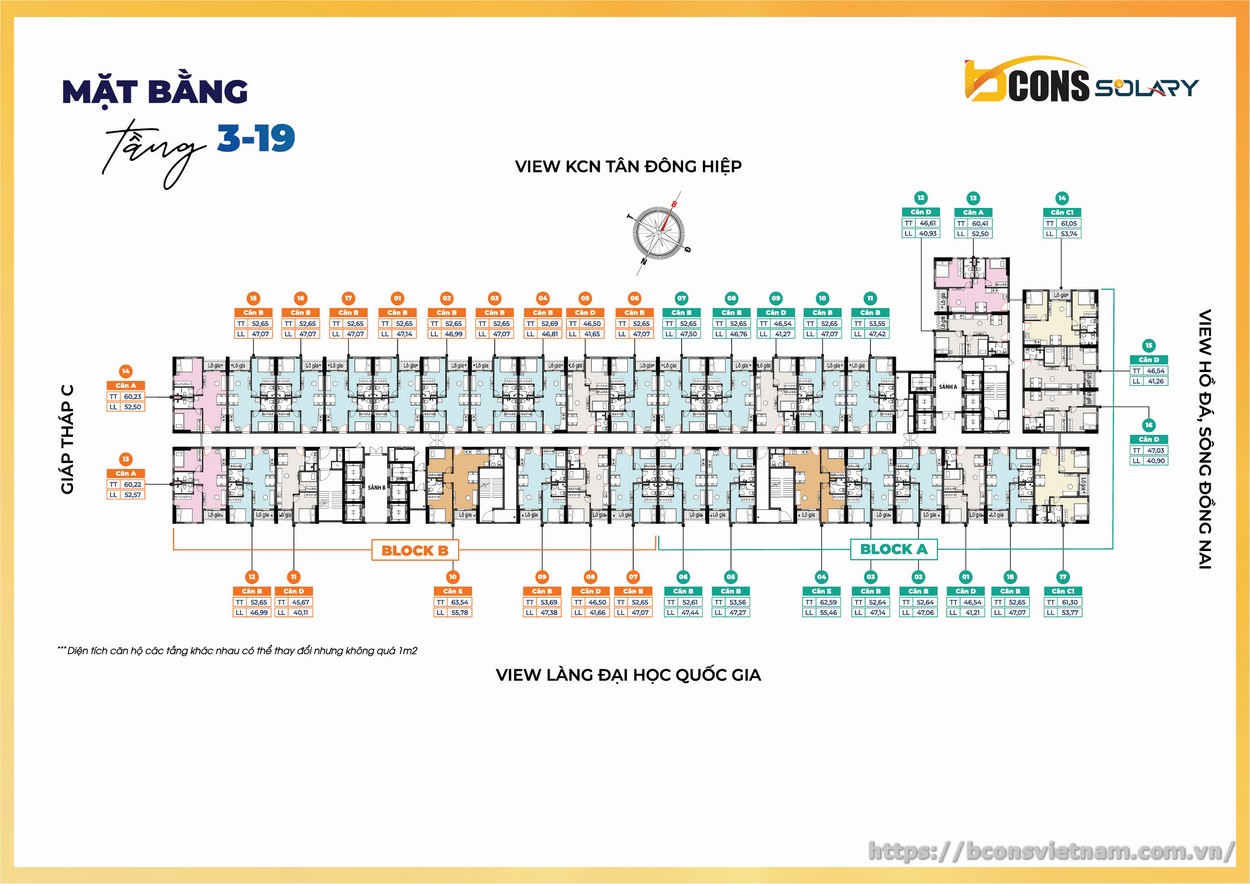 Mặt bằng Bcons Solary