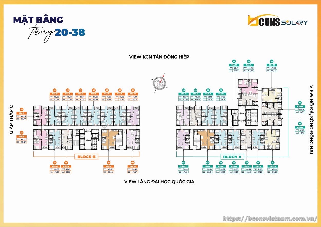Mặt bằng Bcons Solary